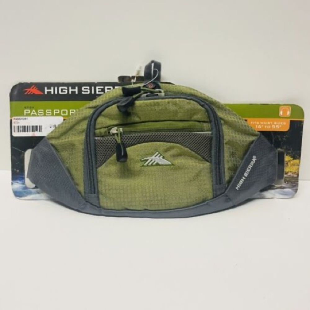 High Sierra Diplomat Passport Hip/Fanny Pack Fits 16 to 55” Green/Grey